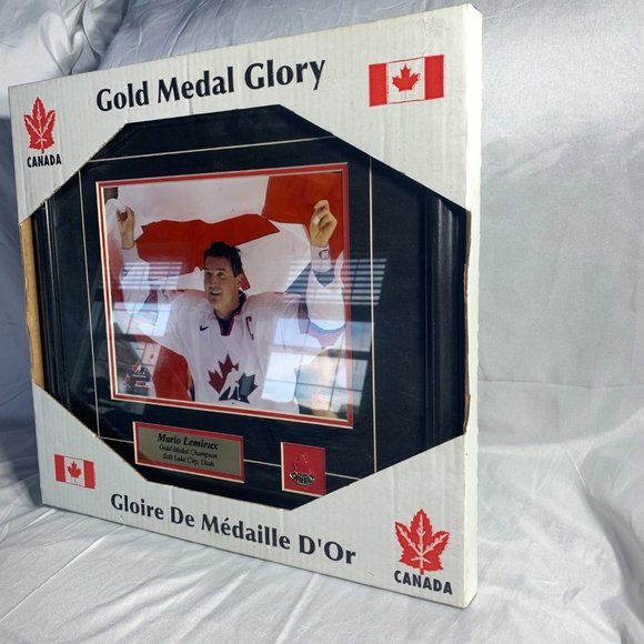 Mario Lemieux Gold Medal Glory Framed Picture - Salt Lake City - Team Canada - Picture 6 of 8